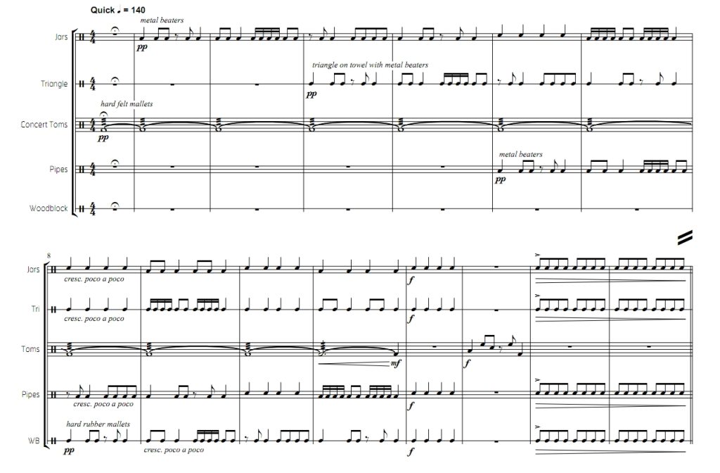 汤姆的工具房  初级 打击乐五重奏总谱 有试听