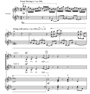 商品为SA 二声部合唱线谱 没关系 It's All Right 吉布森版 童声女声合唱谱 有试听-云音圈