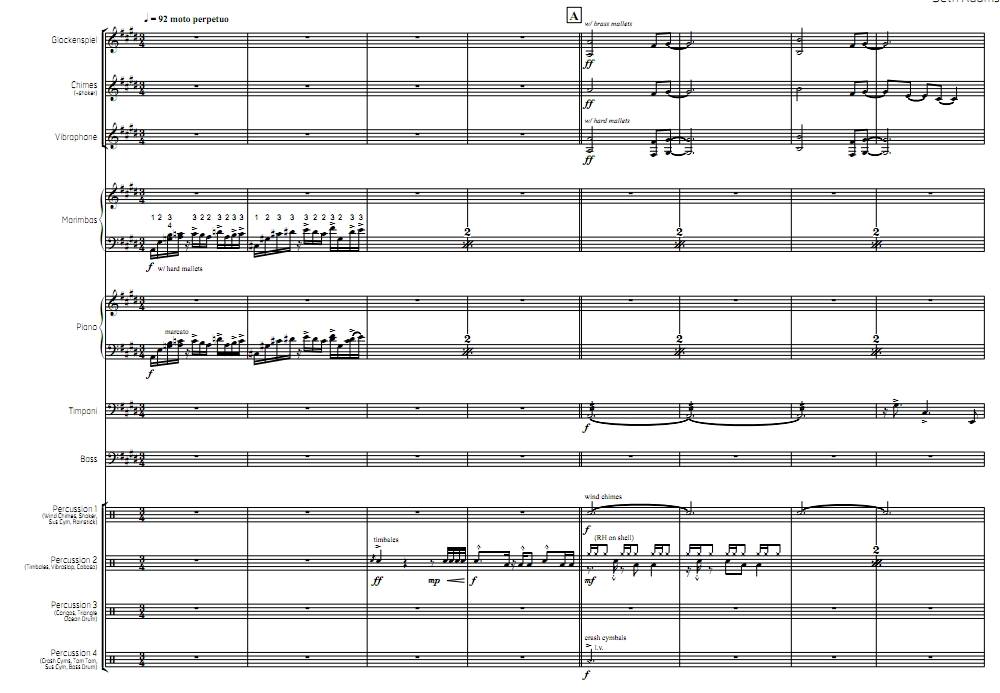 河流   中-高级 打击乐团总谱 有试听