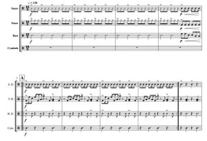 洗牌者 图尔西 小军鼓等 行进打击乐重奏总谱+分谱 有试听-云音圈