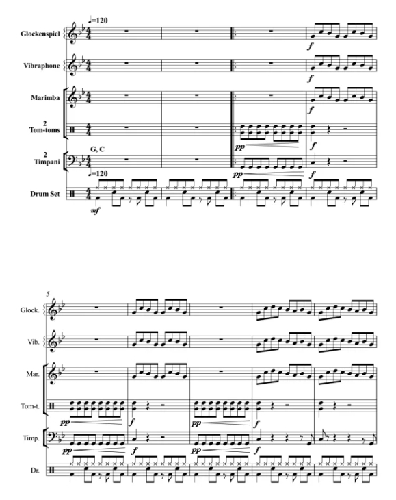 珍  中级 打击乐六重奏总谱+分谱 有试听