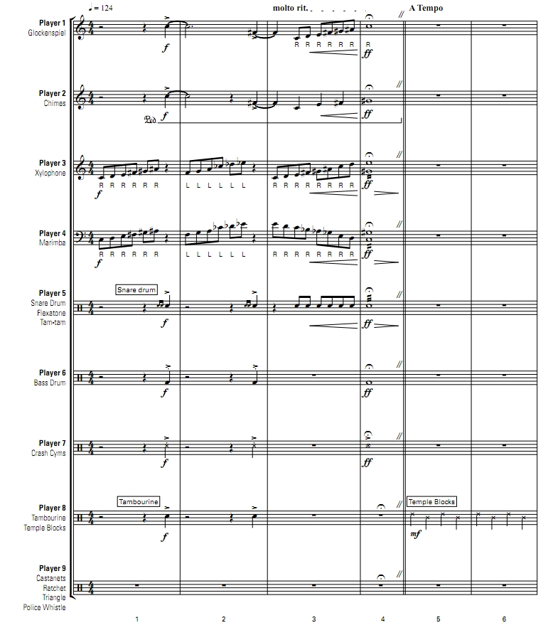 痛苦的半音 打击乐重奏 总谱 有试听