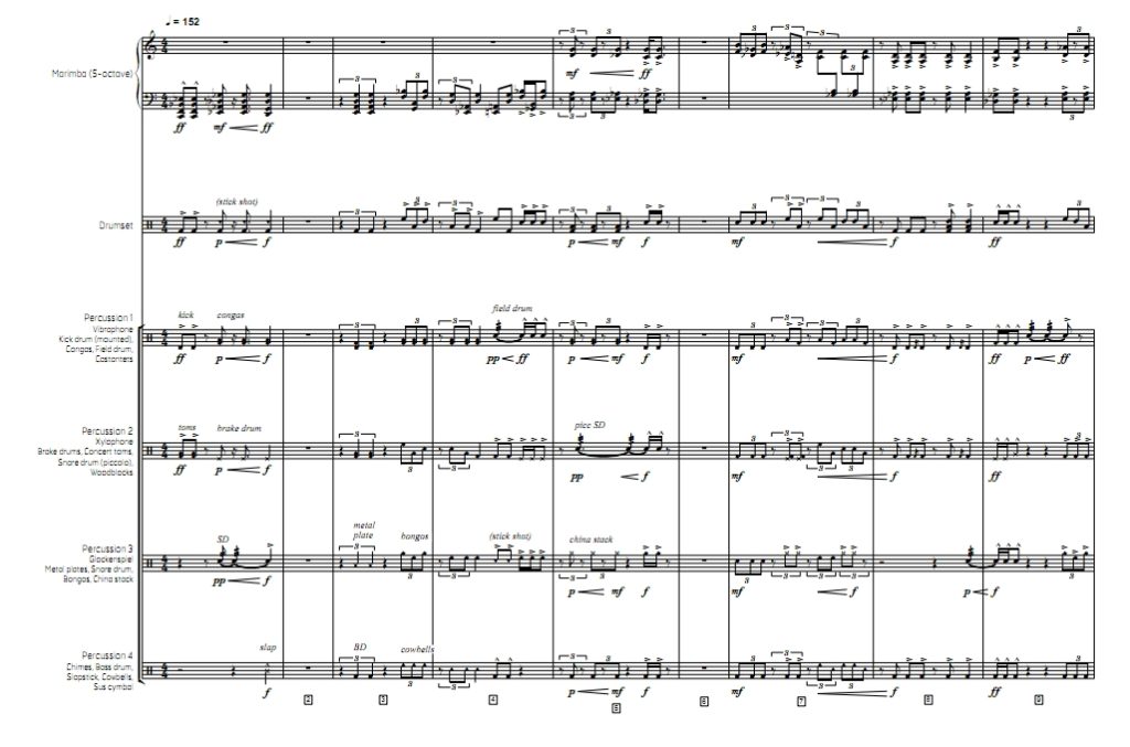 百年难遇  高级 打击乐六重奏总谱 有试听