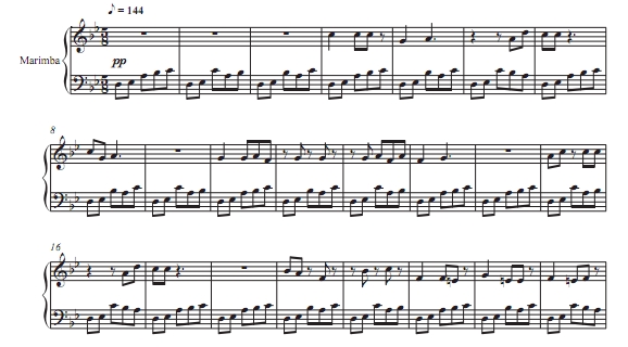 图片[2]-瞬间 麦克卢尔版 中-高级 四槌 独奏 马林巴谱 有试听