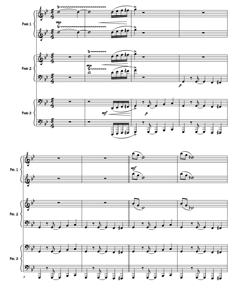 碟中谍 三钢琴六手联弹谱 纸质版 有试听