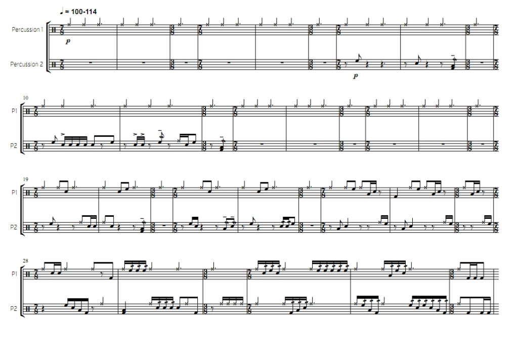 神化  中高级 打击乐二重奏总谱 有试听