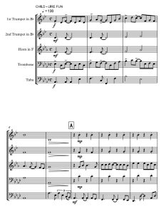 童年 铜管五重奏 总谱+分谱 有试听-云音圈