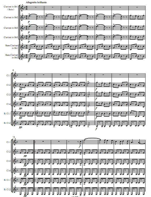 缆车 单簧管六重奏总谱+分谱 有试听