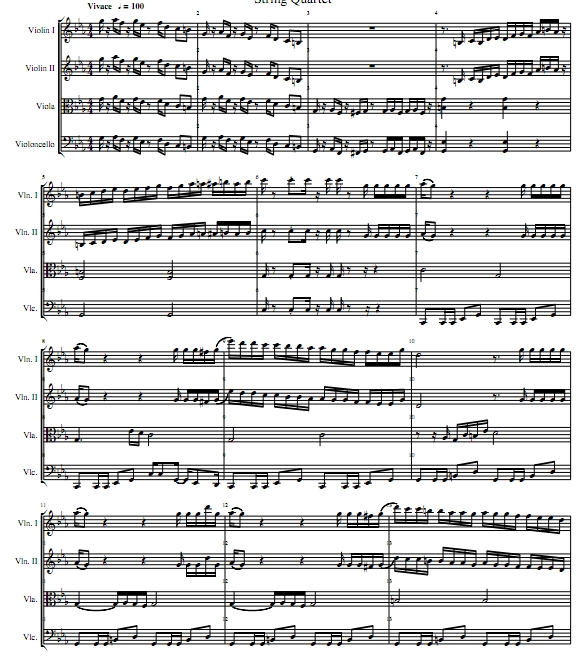 胜利 Victory 弦乐四重奏 总分谱 有试听