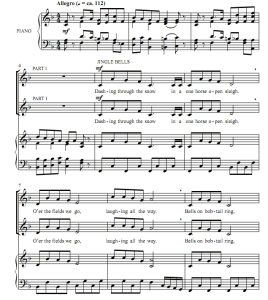 商品为SA 二声部合唱线谱 胡桃夹子铃儿响叮当  童声女声合唱谱 有试听-云音圈