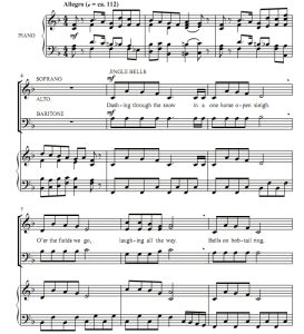 商品为SAB 三声部合唱线谱 胡桃夹子铃儿响叮当 混声合唱谱 有试听-云音圈