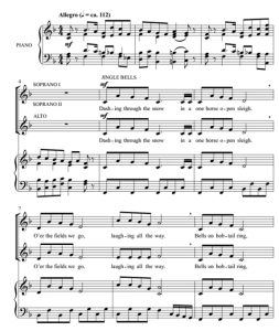 商品为SSA 三声部合唱线谱 胡桃夹子铃儿响叮当 童声女声合唱谱 有试听-云音圈