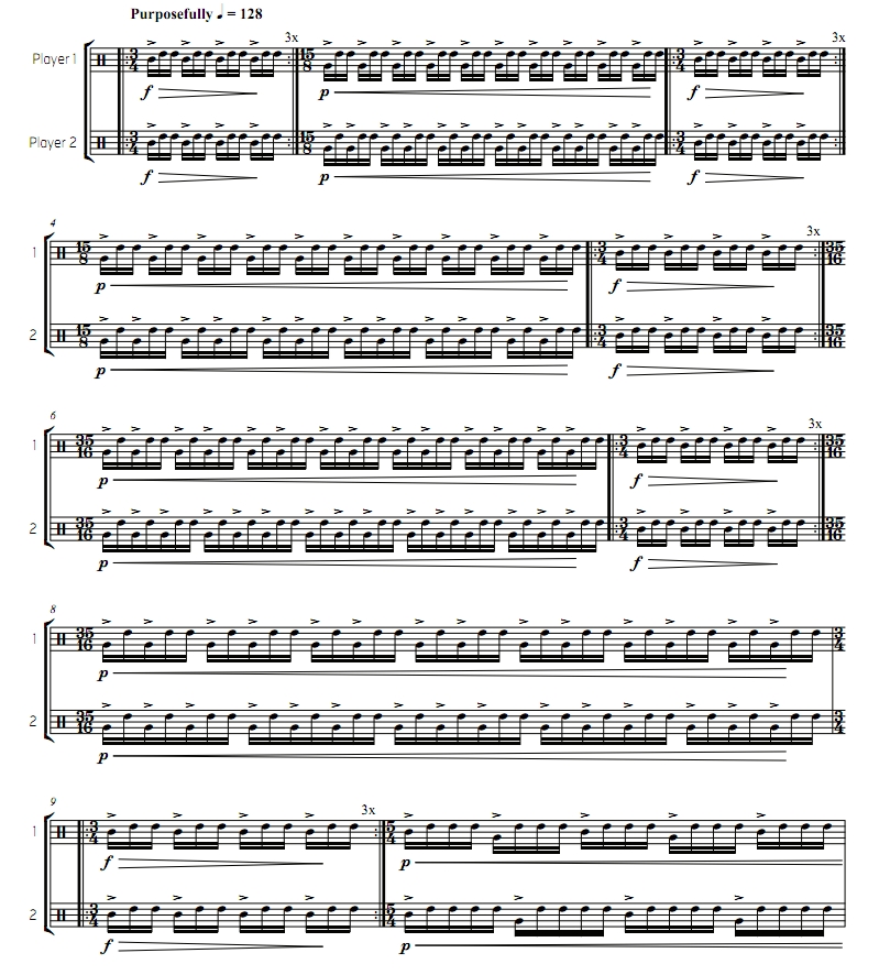 脉冲原理 高级 打击乐二重奏总谱 有试听