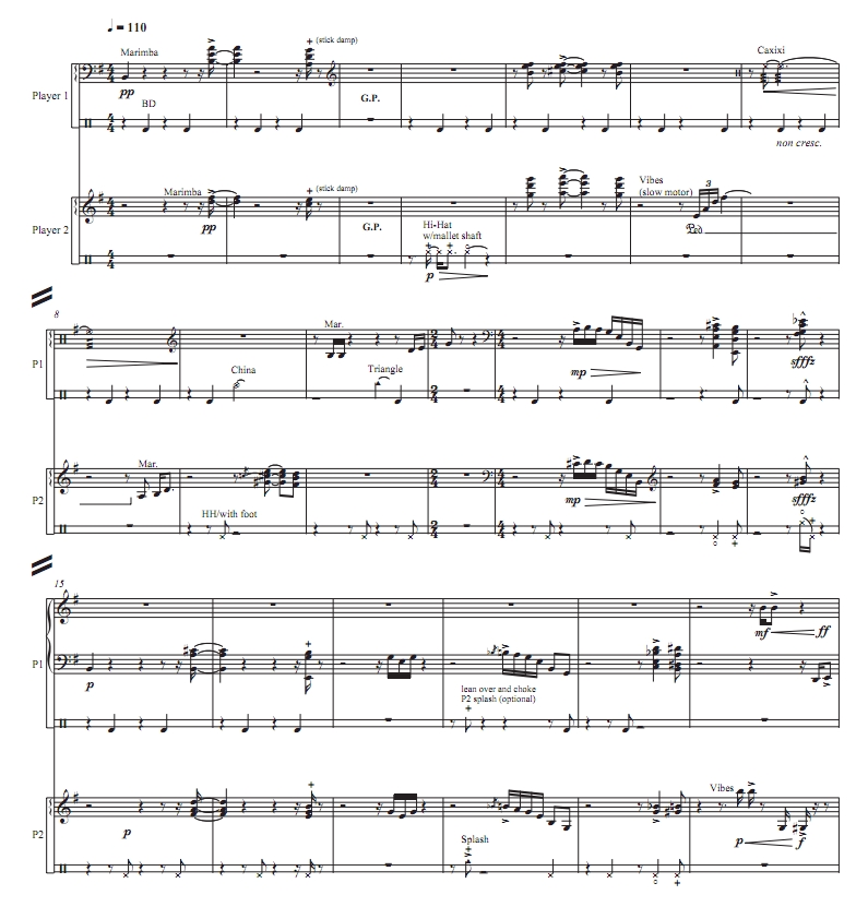 蓝色移动 高级 打击乐二重奏总谱 有试听