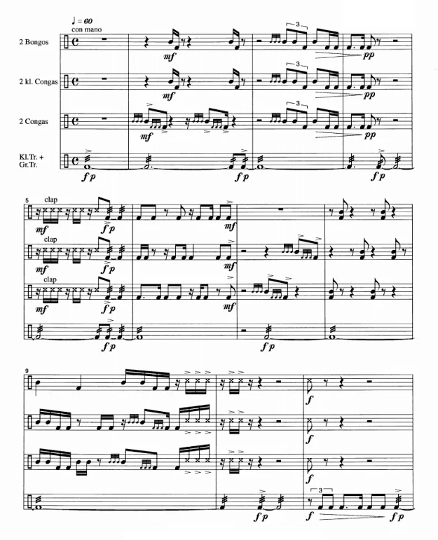 蛇之歌 科佩斯基版 中-高级 打击乐四重奏总谱+分谱 有试听