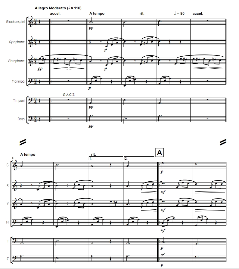 贝多芬 致爱丽丝 初-中级 打击乐重奏总谱 有试听