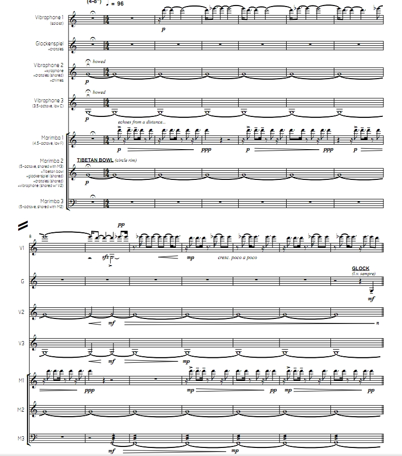 超立方体  中-高级 颤音琴马林巴等 打击乐七重奏总谱 有试听