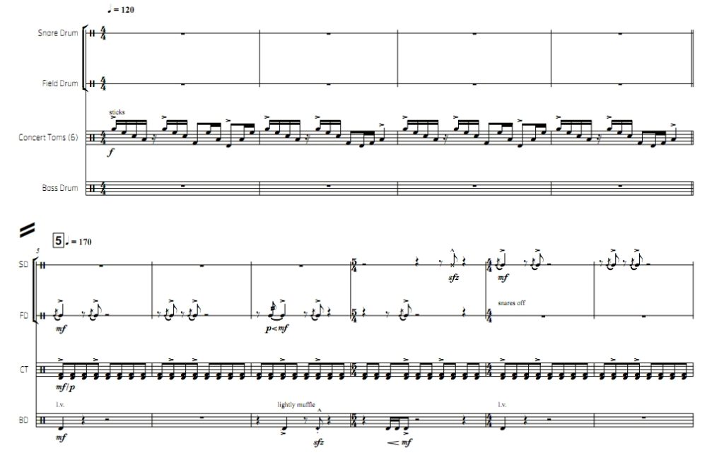 连续  中-高级 布鲁斯基版 打击乐四重奏总谱 有试听