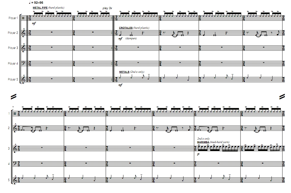 锲而不舍 中-高级 布鲁姆版 打击乐五重奏总谱 有试听
