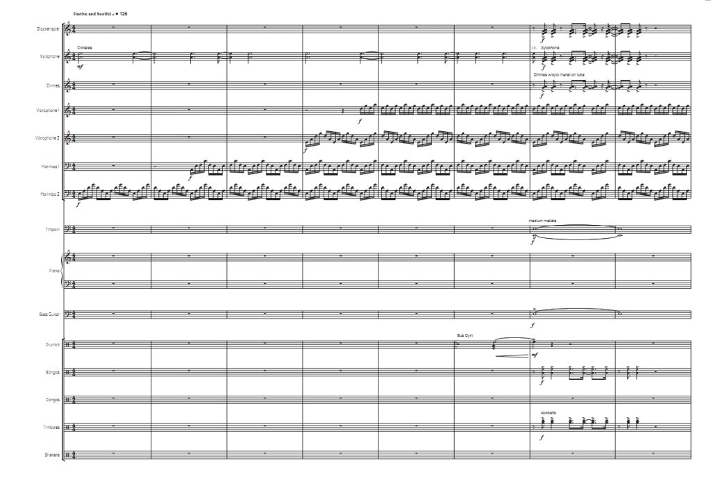 阳光下的华金 高级 打击乐十七重奏 总谱  有试听