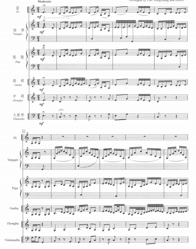 雨打芭蕉 民乐小合奏 总谱+分谱