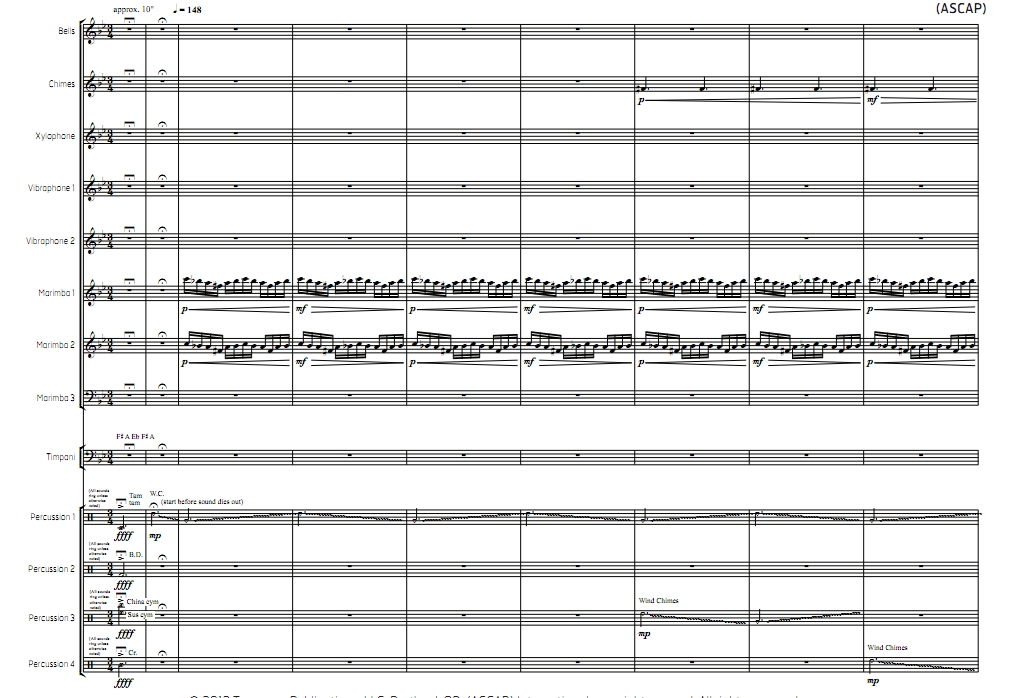震骇效应 中高级 打击乐十三重奏总谱 有试听