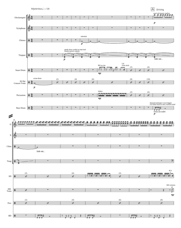 风暴来临   初-中级 打击乐八重奏总谱 有试听