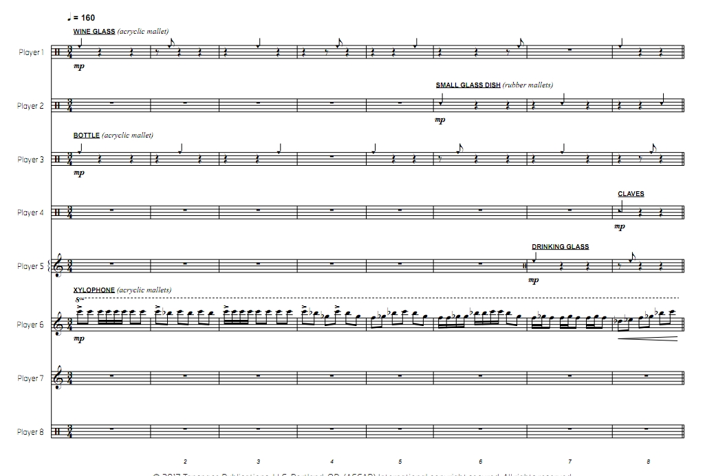 高层建筑 高级 打击乐八重奏总谱 有试听