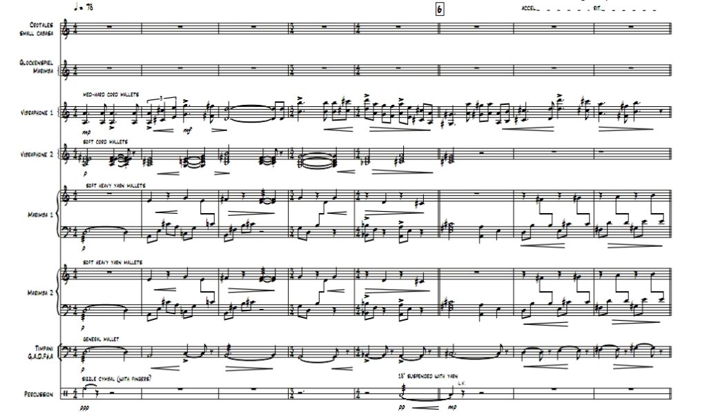 麦席尼之梦  高级 打击乐八重奏总谱 有试听