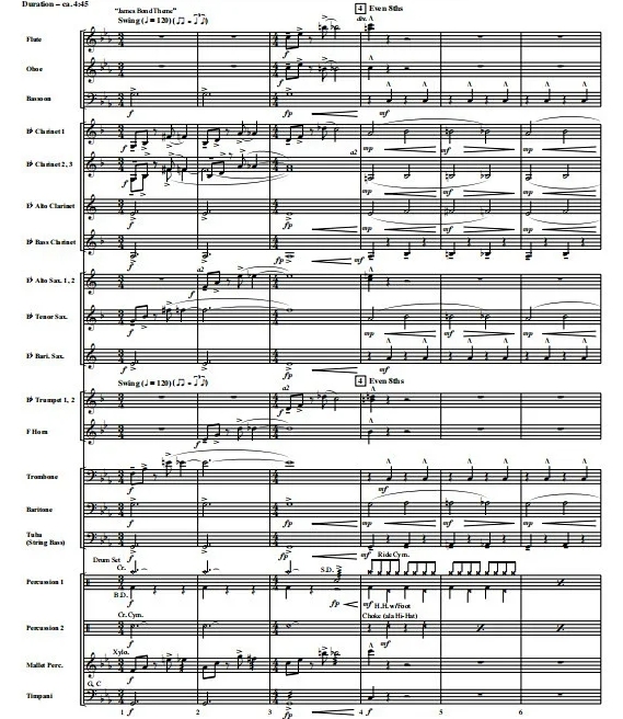 007-邦德经典串烧 默萨版 初级 交响管乐合奏总谱+分谱 G2 有试听