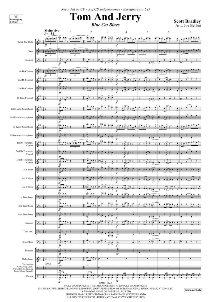 猫和老鼠  管乐  总谱+分谱