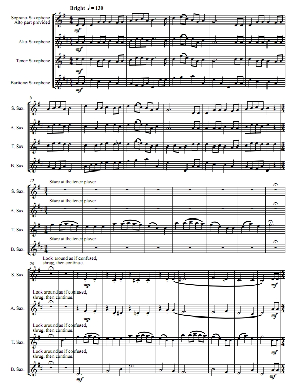 12首圣诞歌曲联奏 S(A)ATB萨克斯四重奏总谱+分谱 有试听