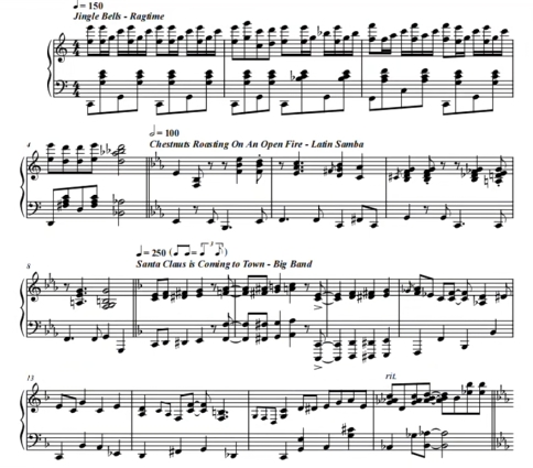 8首圣诞歌曲8种风格 爵士钢琴独奏 有试听