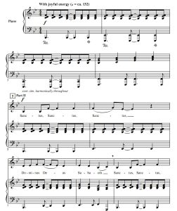 商品为SA 二声部合唱线谱 A Joyful Sanctus 米勒版 童声女声合唱谱 有试听-云音圈