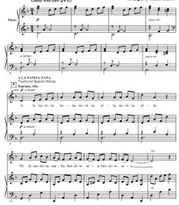 商品为SAB 三声部合唱线谱 A La Nanita Nana 圣诞歌 吉尔平版 混声合唱谱 有试听-云音圈