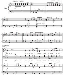 商品为SATB 四声部合唱线谱 Carpe Canticum 布罗斯版 混声合唱谱 有试听-云音圈