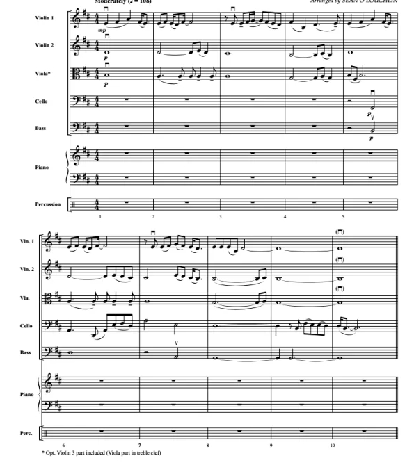 Counting Stars 中级 交响弦乐合奏总谱+分谱 G3.5 有试听