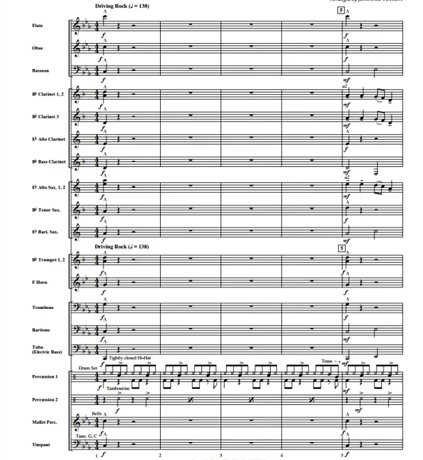 Cupid Shuffle 文森版 初级 交响管乐合奏总谱+分谱 2级 有试听