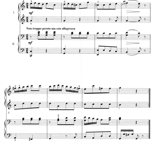 C大调小奏鸣曲 四级 四手联弹 有试听