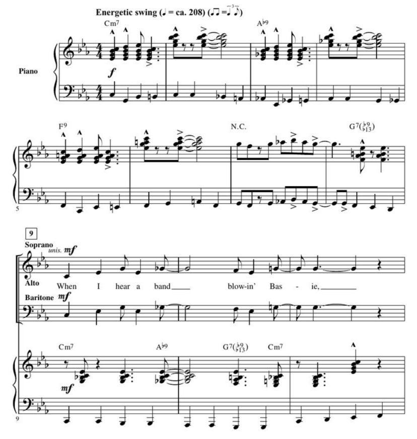 商品为SAB 三声部合唱线谱 Dancin' Fool 科比肖版  混声爵士合唱谱 有试听