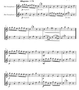 D大调加沃特舞曲 萨克斯二重奏 总分谱 带伴奏音频 有试听-云音圈