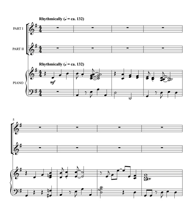 商品为SA 二声部合唱线谱 El Pajarito 雷尼版 二部童声女声合唱+钢琴谱 有试听