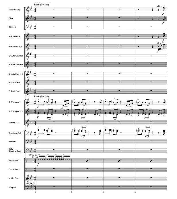 Free Ride 中级 交响管乐合奏总谱+分谱 有试听