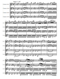 G大调弦乐小夜曲快板 莫扎特 单簧管四重奏总谱+分谱 有试听-云音圈