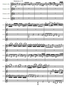 G小调小赋格曲 巴赫 单簧管四重奏总谱+分谱 有试听-云音圈