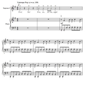 商品为SSA 三声部合唱线谱 HOT TO GO! 爱默生版 童声女声流行合唱谱 有试听-云音圈