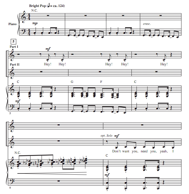 商品为SA 二声部合唱线谱 K-POP猎魔女团 Soda Pop 爱默生版 童声女声流行合唱谱 有试听