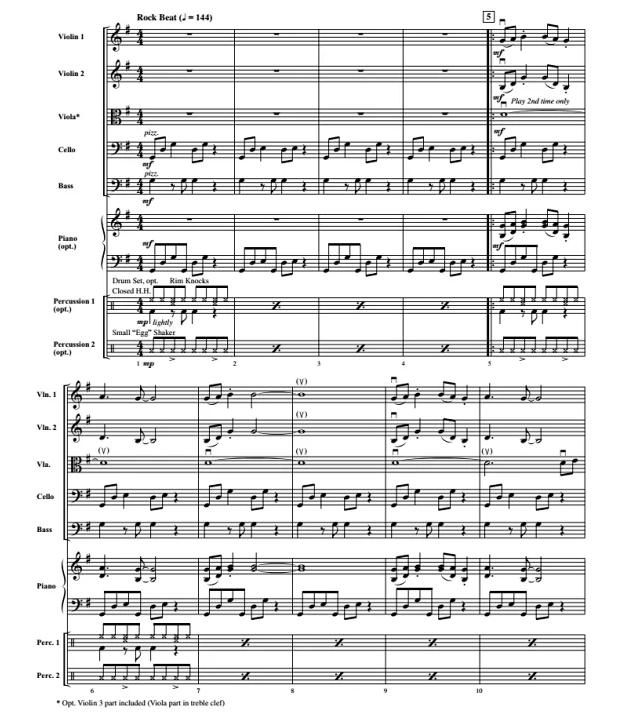 Linus And Lucy 初级 交响弦乐合奏总谱+分谱 2级 有试听