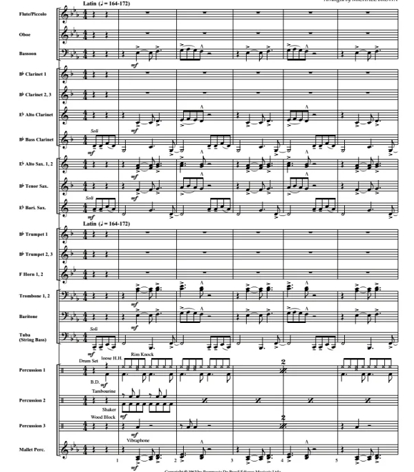 Mas Que Nada 中级 交响管乐合奏总谱+分谱 有试听