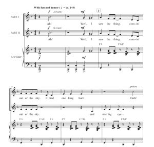 商品为SA 二声部合唱线谱 Purple People Eater 吉尔平版 童声女声合唱谱 有试听-云音圈